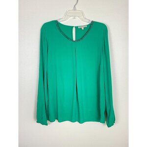 ✨2/$20✨ NWT Gibson Latimer Emerald Long Sleeve Blouse Size Large